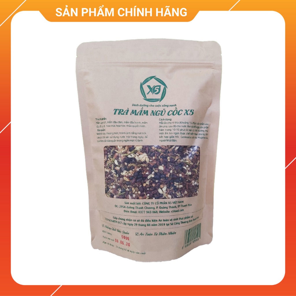 01 Trà Mầm Ngũ Cốc X5 (500gr): Chống Lão Hóa- Thải Độc- Khỏe Tim Mạch - Ngừa Tiểu Đường- Mát Gan – An Thần - Lợi Sữa