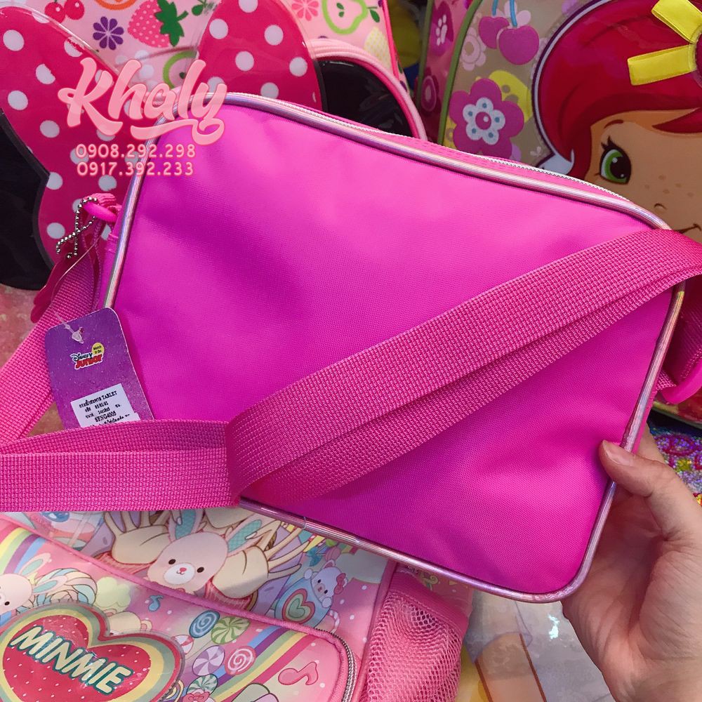Túi đeo chéo hình công chúa Sofia đính hoa nổi màu hồng cho bé gái (Thái Lan) - 290SFNG4005161 - (24x5x18cm)