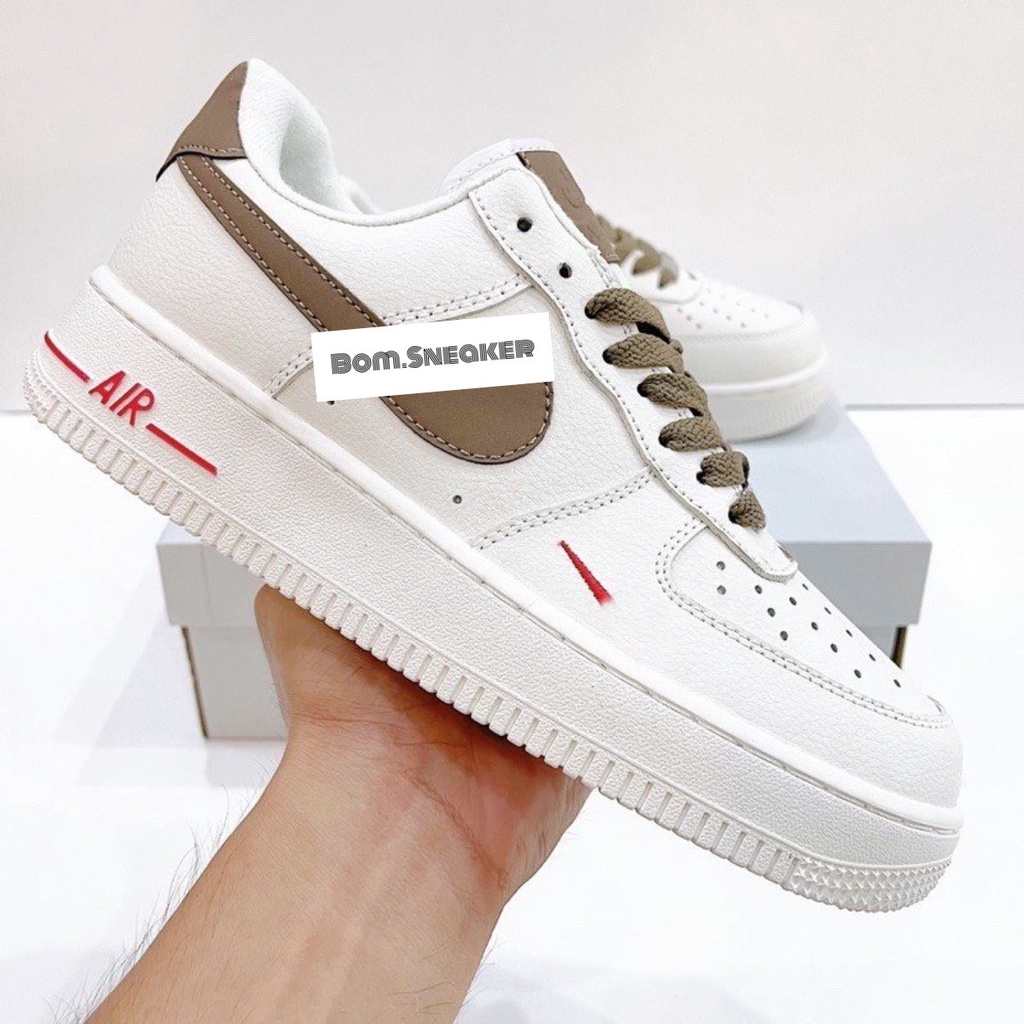 Giày Sneaker AF1 Vệt Nâu Nam Nữ, Giày Thể Thao Air Force1 AF1 Độn Đế Tăng Chiều Cao Dành Cho Học Sinh Sinh Viên D1