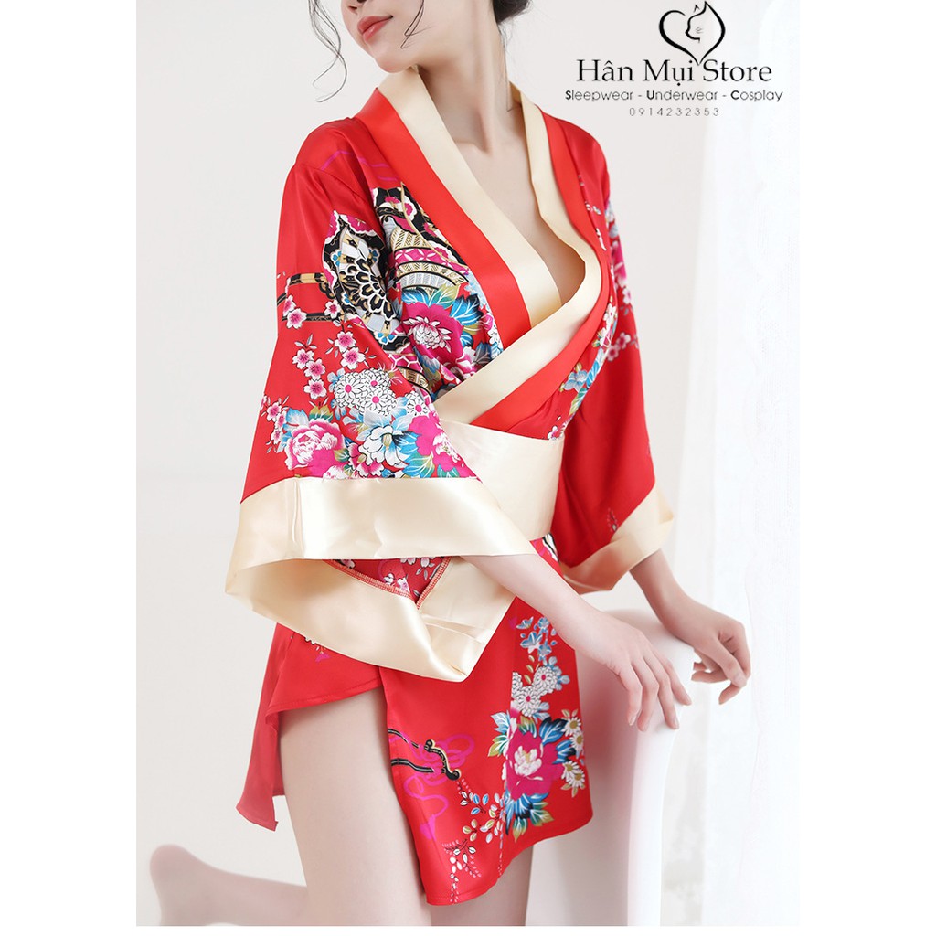 COSPLAY SEXY DESIGN KIMINO NHẬT BẢN 2 MÀU ĐỎ/ĐEN GỢI CẢM (VÁY NGỦ) | BigBuy360 - bigbuy360.vn