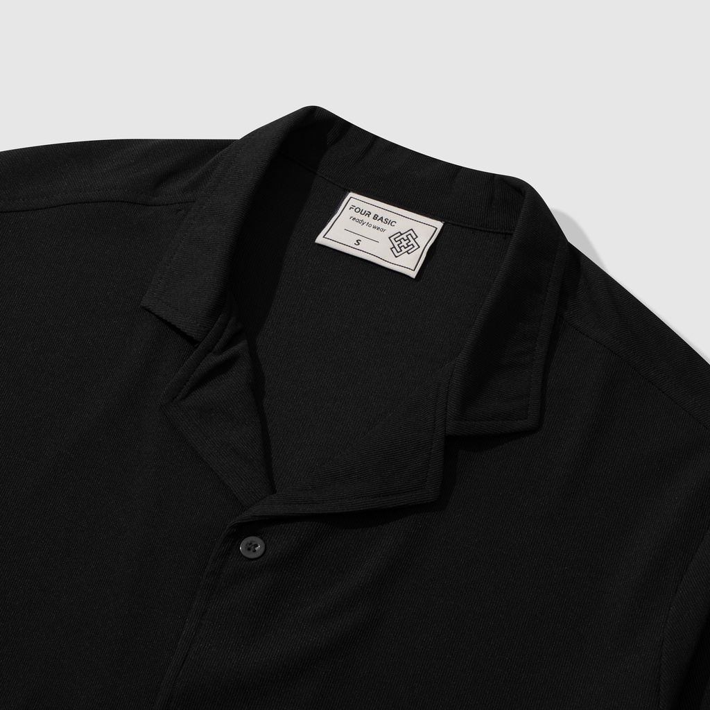 Áo sơ mi nam trơn tay lỡ form rộng, somi trơn tay ngắn Hàn Quốc vải mịn chống nhăn Four Basic SM01