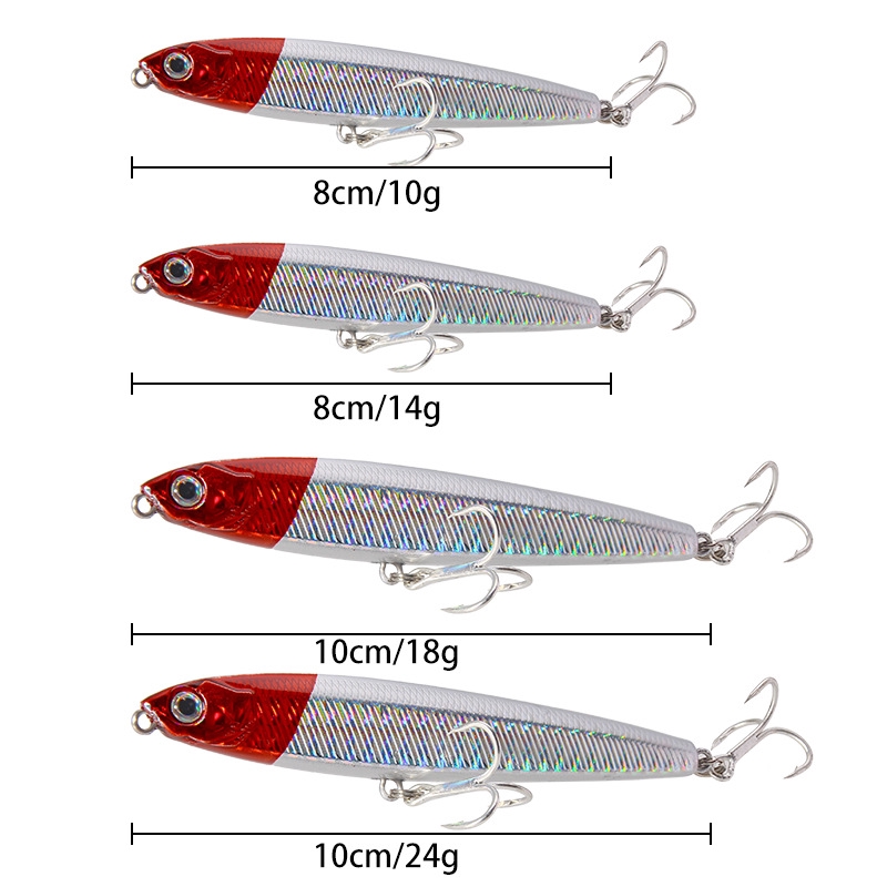 Mồi câu cá nhân tạo 3D có lưỡi câu 10g / 14g / 18g / 24g tùy chọn