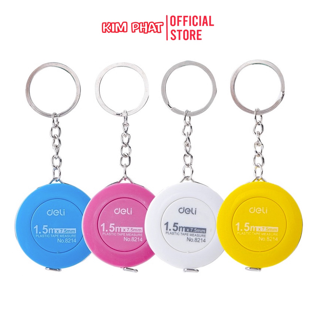 Thước dây cuộn tự động DELI Hình tròn Dài 1.5m, đo chiều cao, đo 3 vòng tiện dụng 8214