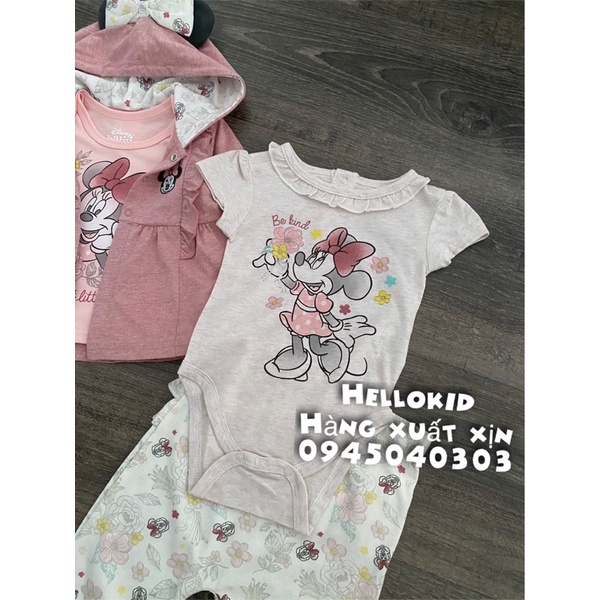 Bộ set 4pc minnie hồng bé gái