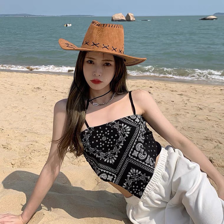 Áo yếm 2 dây họa tiết thổ cẩm | BigBuy360 - bigbuy360.vn