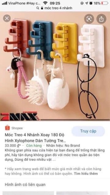 Móc treo đa năng 4 cạnh dán tường