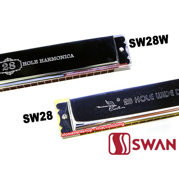 Kèn harmonica Swan Tremolo 28 Lỗ Key C Cao Cấp SW28W