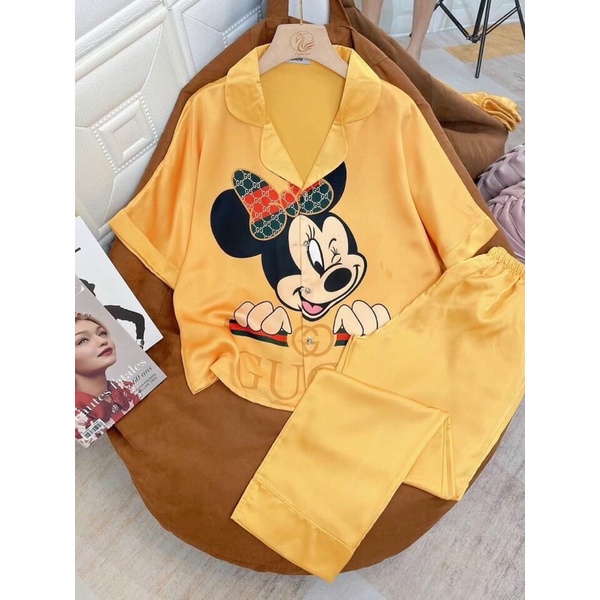 Pizama lụa latin Fom cánh dơi 3D