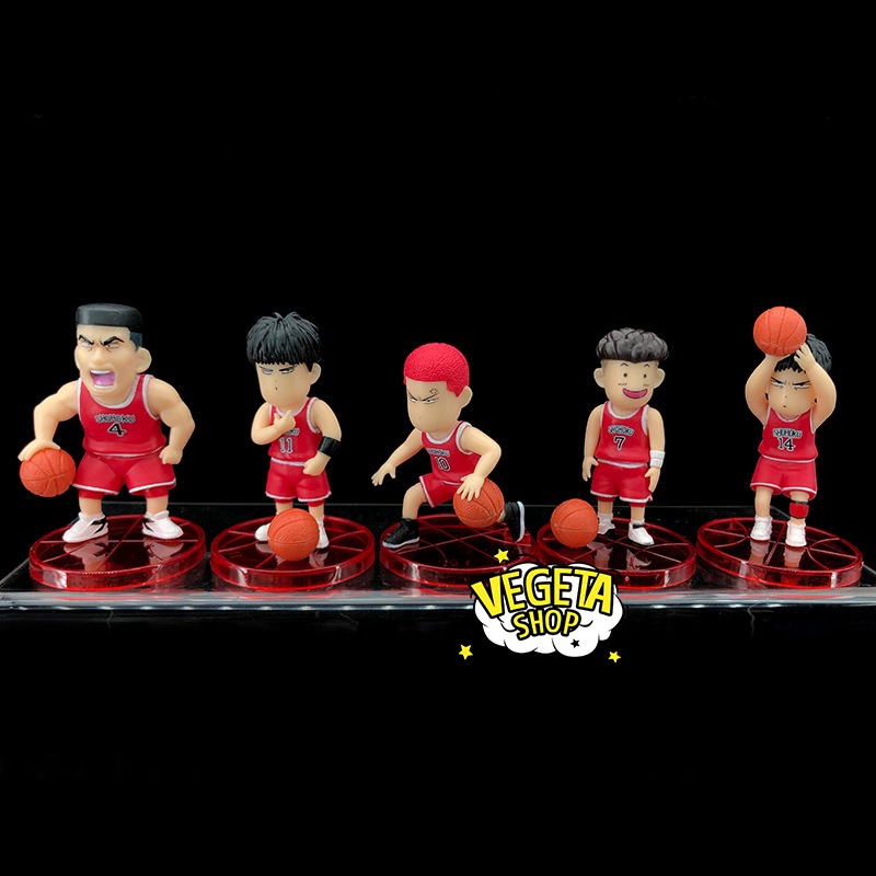 Mô hình Slam Dunk - Set Mô hình bóng rổ Hanamichi Rukawa Ryota Mitsui Akagi Takenori Sendo Sawakita Maki - Team Shohoku