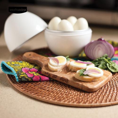 Nồi hấp 4-6 quả trứng hình quả bóng trắng dùng cho lò vi sóng