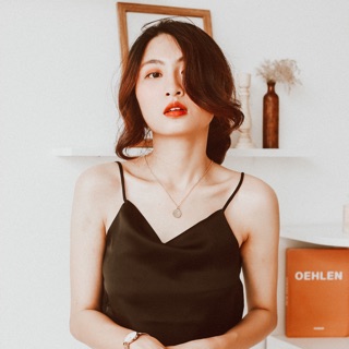 Áo dây lụa đen