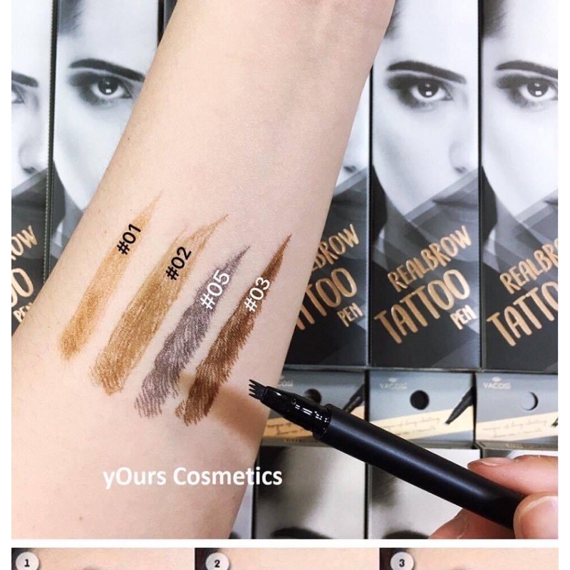 ✖️✖️Bút Lông Kẻ Mày Dạng Xăm VACOSI Realbrow Tattoo Pen