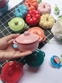 Chén sứ ăn dặm hình nồi có nắp