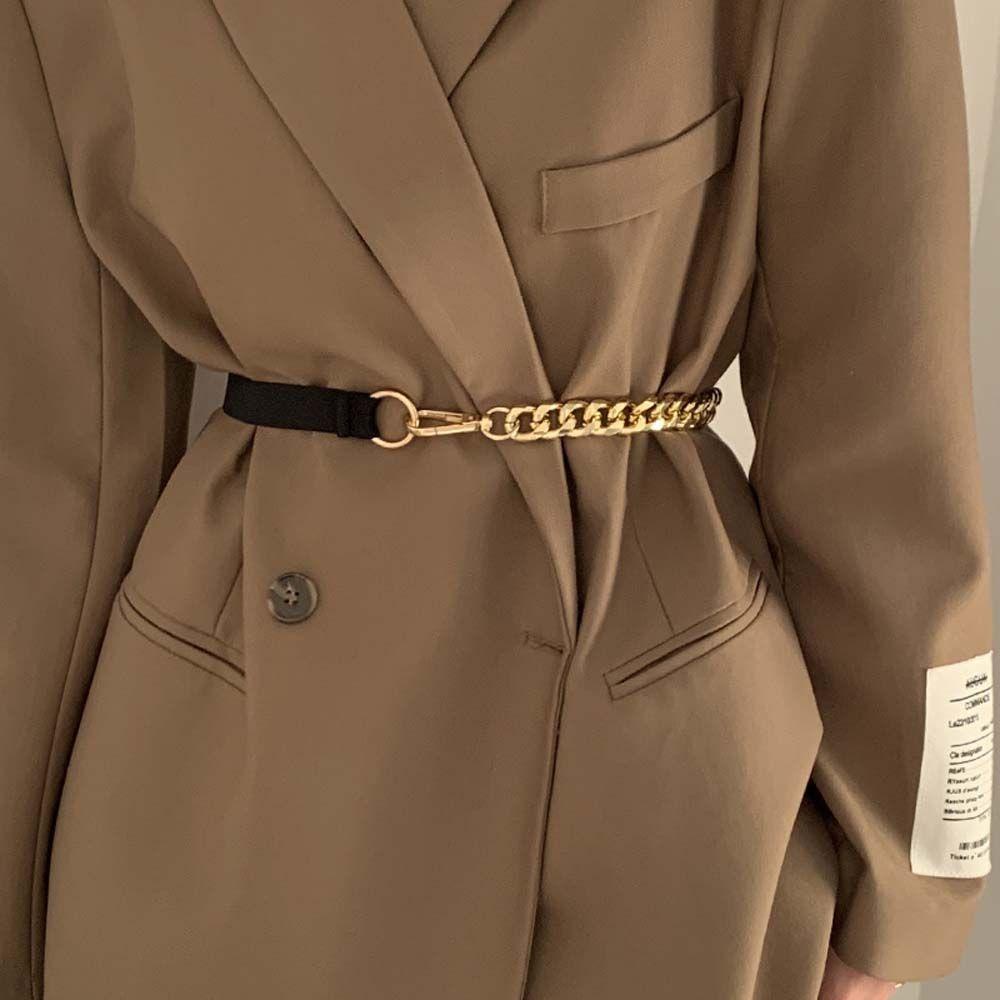 Thắt Lưng Dây Xích Mỏng Co Giãn Phối Khóa Kim Loại Phong Cách Vintage|Thắt Lưng Dây Xích Kim Loại Nhiều Màu Sắc Thời Trang Cho Nữ