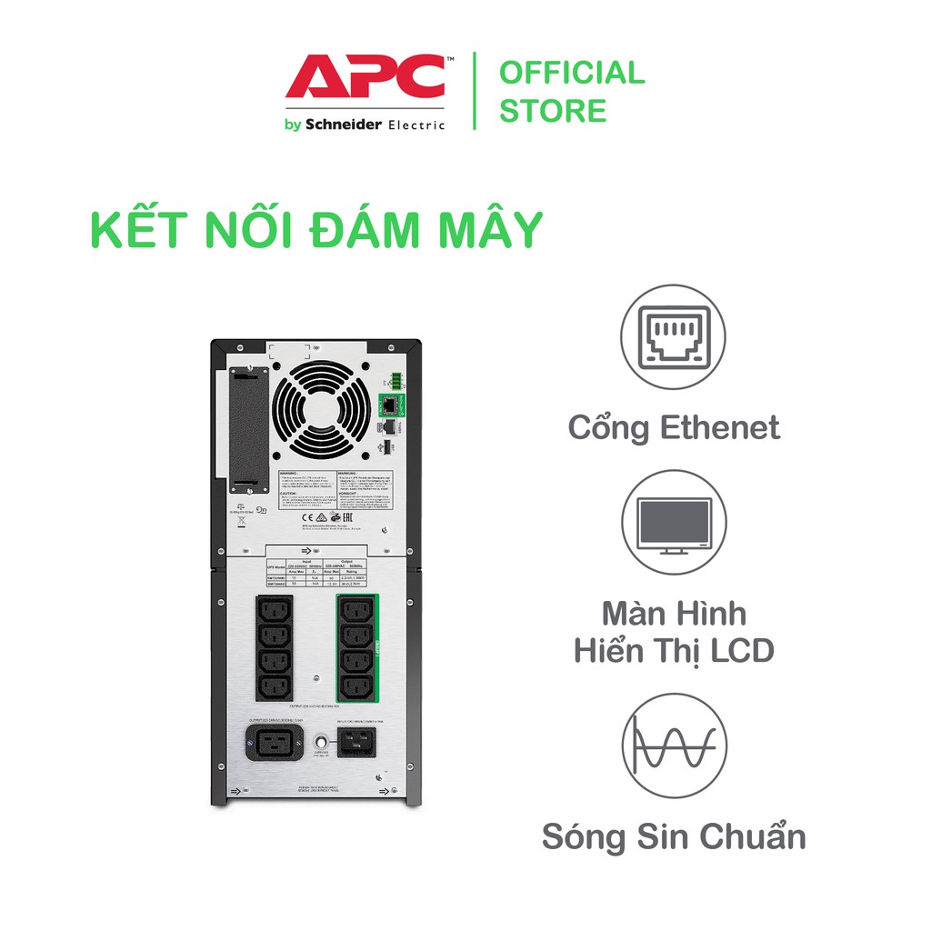 [FREESHIP] Bộ lưu điện kết nối thông minh APC by Schneider Electric Smart-UPS 3000VA LCD 230V SMT3000IC