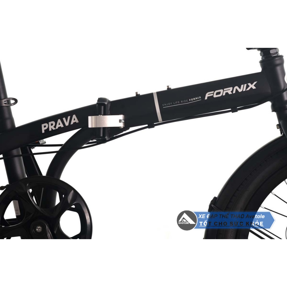 Xe đạp gấp FORNIX PRAVA NEW 2022, Khung sườn HỢP KIM THÉP cao cấp, Trọng lượng 12.5kg, Vòng bánh 20inches, Màu NÂU