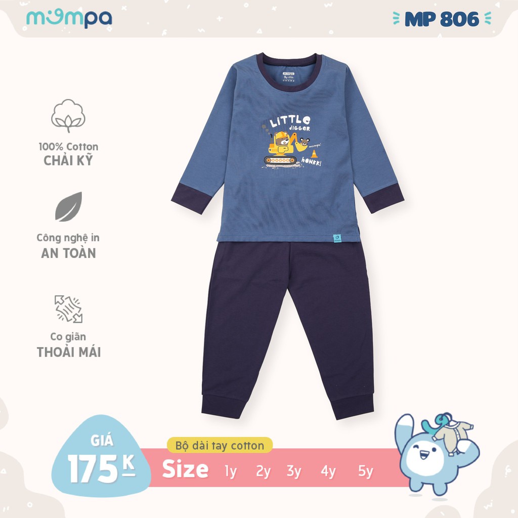 Bộ dài tay Jaglan cotton Mompa