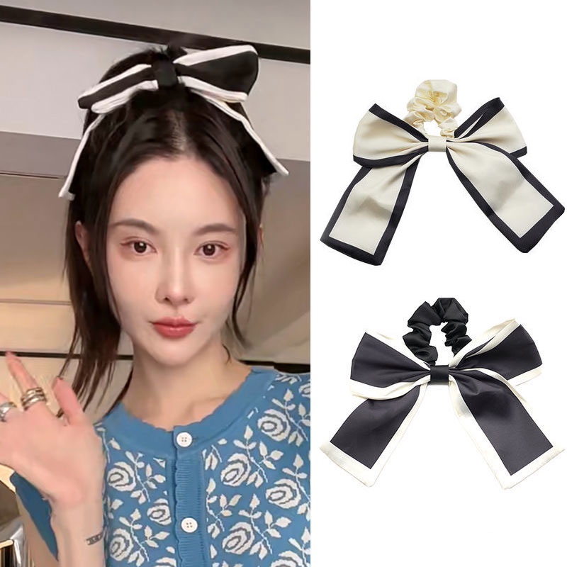 Dây Cột Tóc Đuôi Ngựa Thấp Màu Đen Thời Trang Mùa Hè