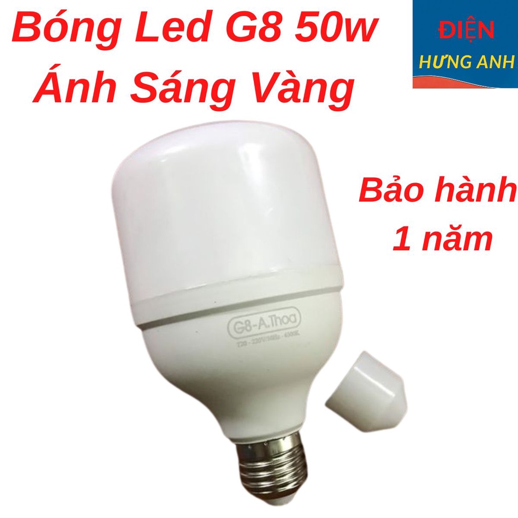 Bóng đèn led ánh sáng vàng trụ nhôm G8 công suất 50w siêu sáng tiết kiệm điện Bảo hành 1 năm
