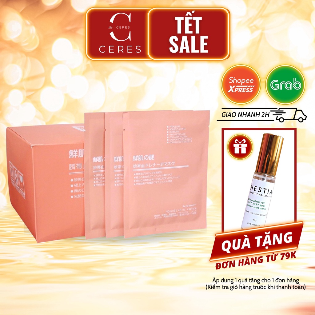 Mặt Nạ Nhau Thai Cừu Nhật Bản Hộp 50 Miếng - Mask Giấy Rwine Dưỡng Da Dưỡng Ẩm 40ml