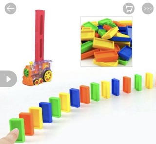 Đồ chơi xe lửa thông minh thả domino tự động