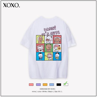 Áo thun tay lỡ form rộng dáng unisex  XOXO phong cách Nelly Ulzzang in hình Damn So Cute