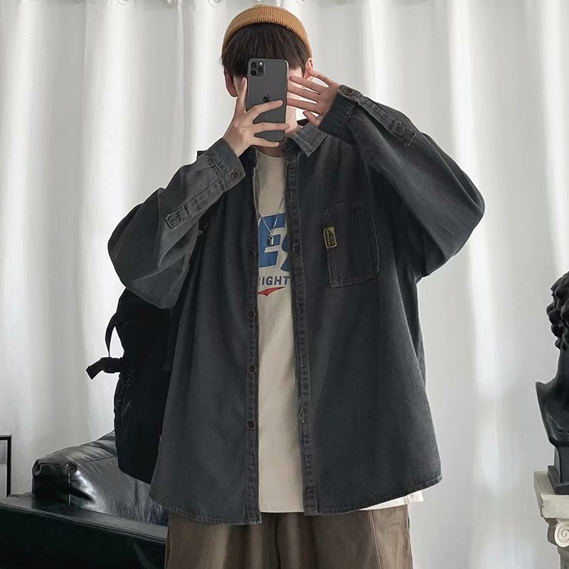 Áo khoác sơ mi jean phong cách Hàn Quốc trẻ trung thời trang dành cho nam