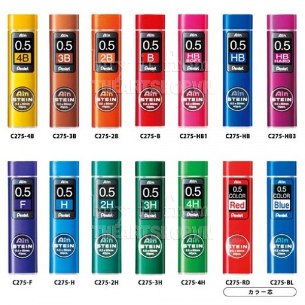 Ngòi chì bấm cơ khí màu đen PENTEL Ain Stein Lead THEARTSHOP