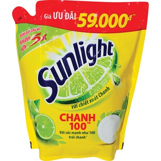 Nước Rửa Chén Sunlight Chanh 100 Túi 2.6~ 3.5kg
