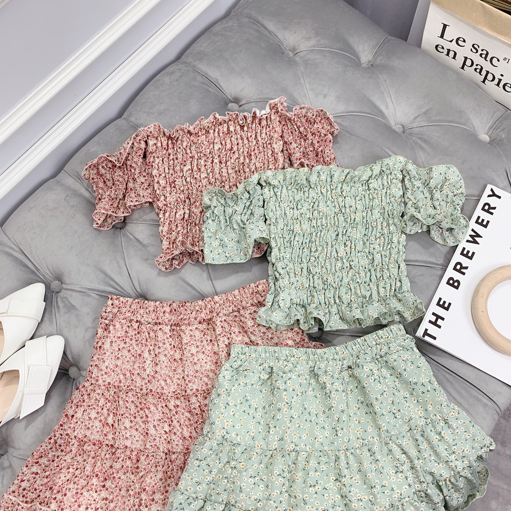 Set Trễ Vai Chun Ngực Chân Váy Cực Xinh | BigBuy360 - bigbuy360.vn