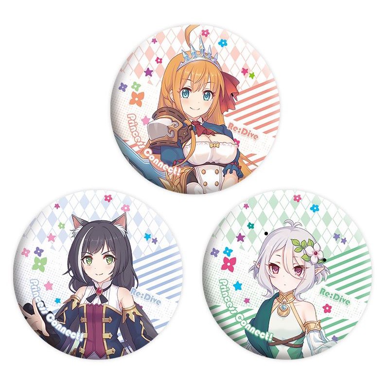 Combo 3 huy hiệu cài áo IN HÌNH Princess Connect! Re:Dive game chibi dễ thương tiện lợi