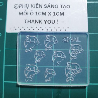 Khuôn silicon trang trí 3dnail hình chú cá heo 🐳🐳🐋🐋🐬