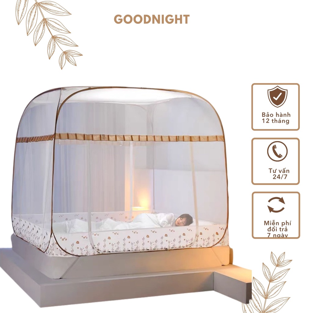 Mùng chụp Gia Long cao cấp, màn tự bung, màn ngủ người lớn đỉnh vuông