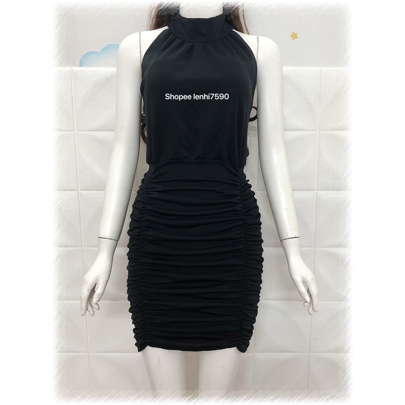 (ẢNH VIDEO THẬT 2 MÀU) ĐẦM DỰ TIỆC BODY ÔM CỔ YẾM XẾP LY NHÚNG THÂN MÚT NGỰC GIÁ RẺ KÈM ẢNH THẬT | BigBuy360 - bigbuy360.vn