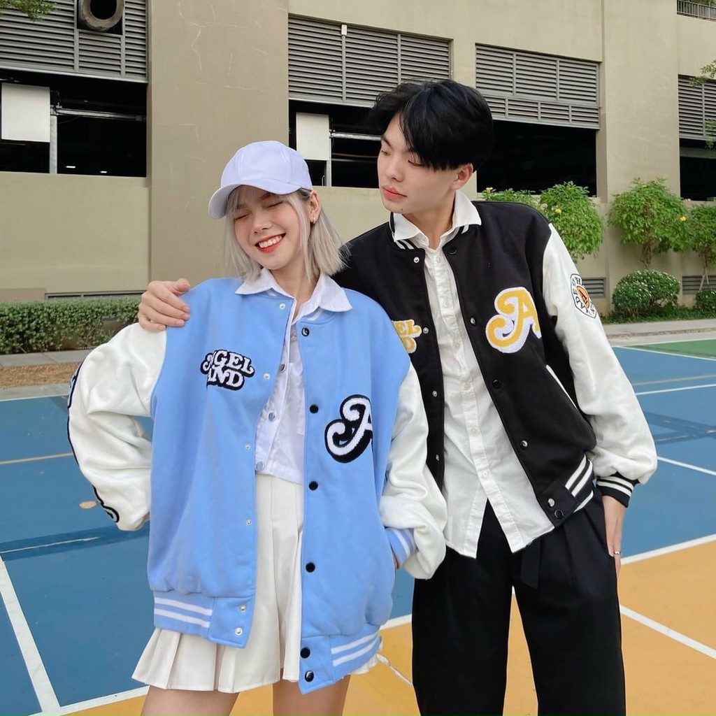 Áo Bomber Jacket Nữ Nam Form Rộng Poda Áo Khoác Gió Vải Dù ANGELLAND Cặp Đôi Thể Thao Unisex Siêu Hot 2021 AKD113
