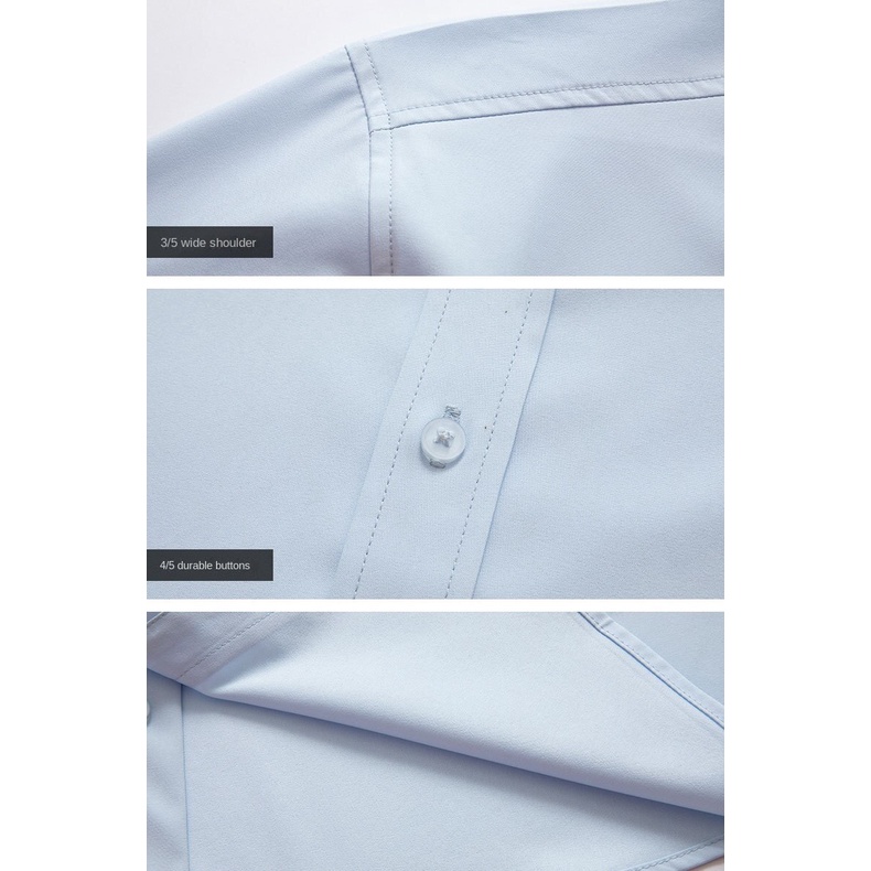 Áo Sơ Mi Tay Ngắn Dáng Rộng Màu Trơn Thời Trang Công Sở Cho Nam 80-175KG