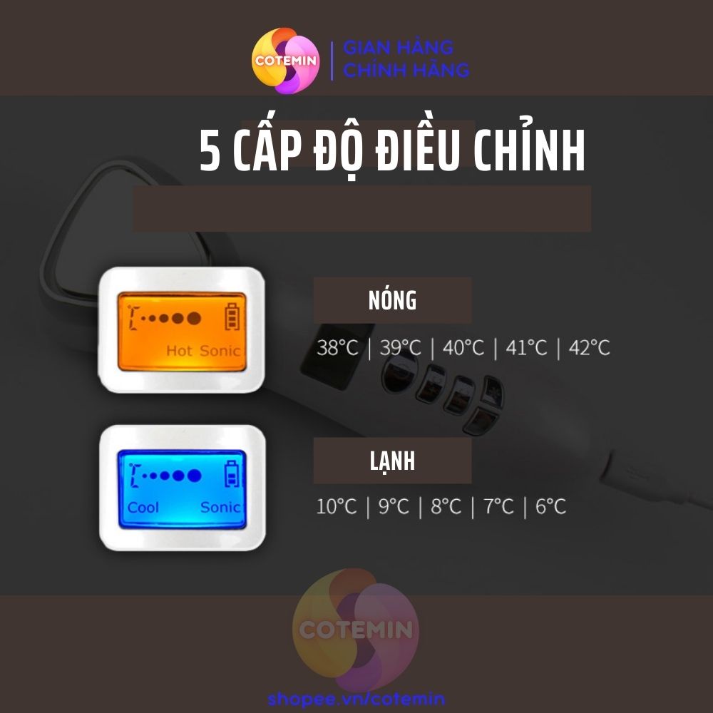 Búa Điện Di Nóng Lạnh Kết Hợp Ánh Sáng Sinh Học Hot And Cold Chính Hãng COTEMIN Bảo Hành 36 Tháng