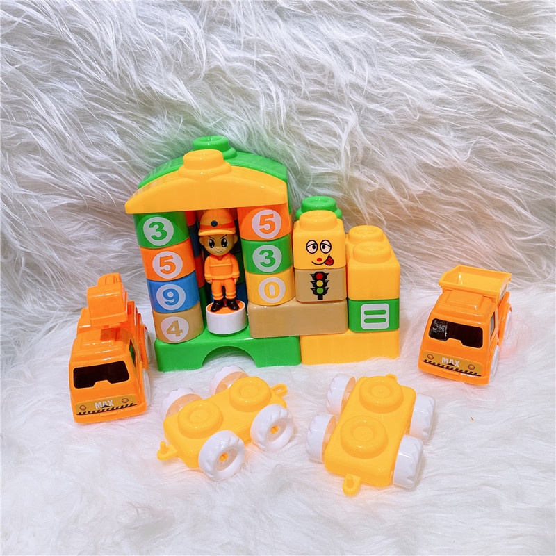 Bộ Đồ Chơi Xếp Hình Công Trường Xây Dựng Vui Nhộn 57 Chi Tiết Cho Bé - Bộ Xếp Hình Thông Minh