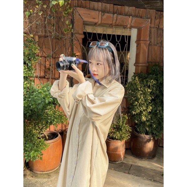 Iseul Shirt Dress - Đầm sơ mi sọc dáng dài - Remmus.vn