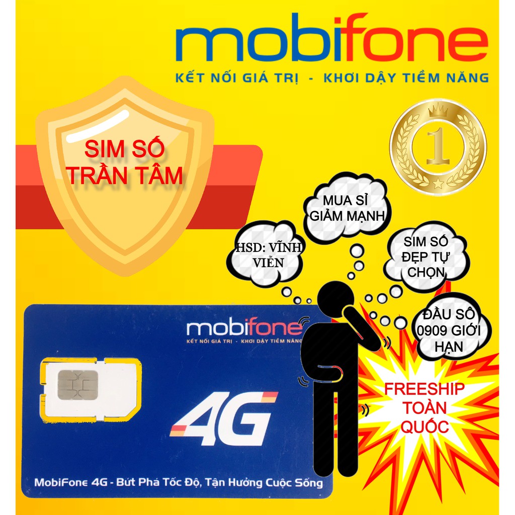 99K - SIM Mobiphone đầu số giới hạn 0909 tạo Facebook, Zalo, Shopee,... Nghe gọi vào mạng 4G thời hạn sử dụng vĩnh viễn