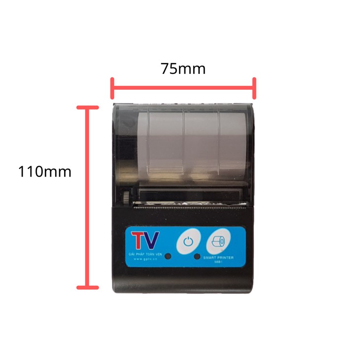 Máy in hóa đơn nhiệt không dây bluetooth mini K58 bill cầm tay in Viettel Pay Pro, KiotViet - Tặng 5 cuộn giấy