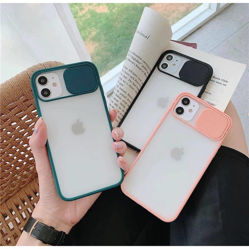 🌟FREESHIP🌟 Ốp lưng iPhone nắp trượt nhám mờ che cam bảo vệ camera 6/6s/7/8/plus/x/xs/xr/xs max/11/12/pro/11 pro max