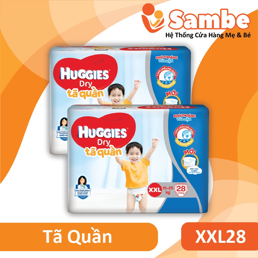 Tã quần Huggies size XXL 28 Miếng/ 30 Miếng/ 56 Miếng - Hàng Chính Hãng