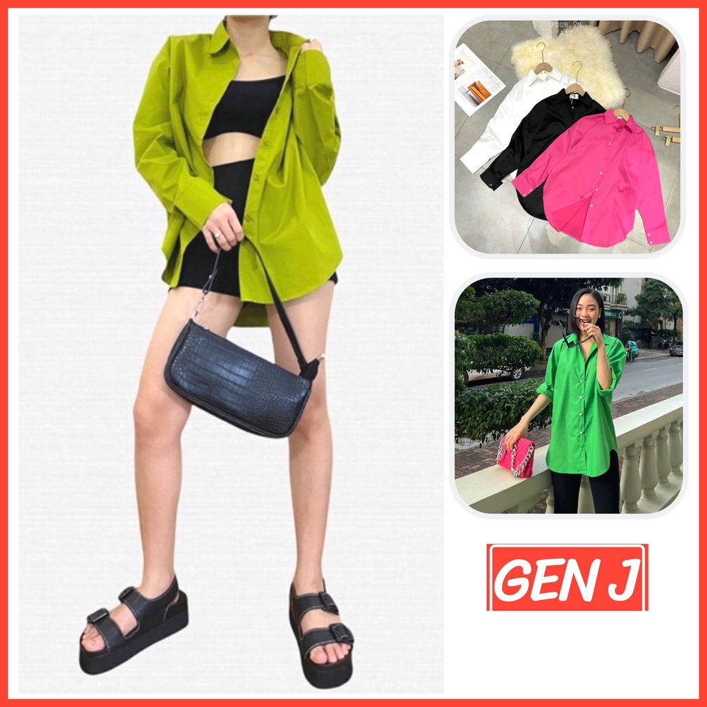 Mẫu sơ mi tay dài màu trendy mẫu mới nhất Thu - Đông 2022