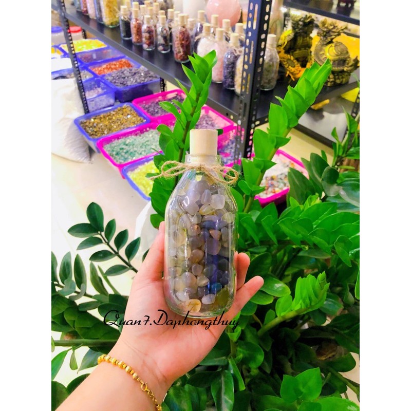 Lọ Đá Màu Xanh Tự Nhiên Phong Thuỷ 630gram