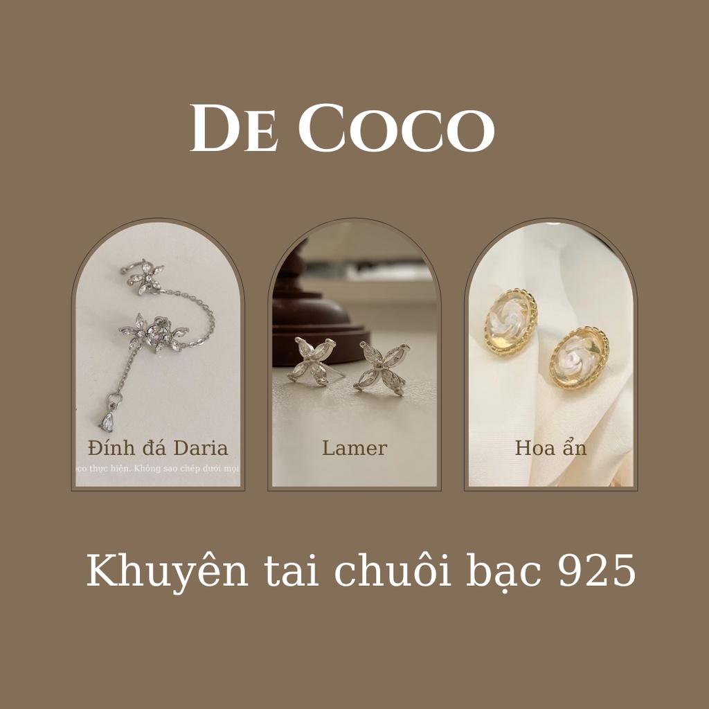 [Mã SKAMCLU8 giảm 10% cho đơn từ 100K] Khuyên tai mix kẹp vành hình hoa Daria De Coco
