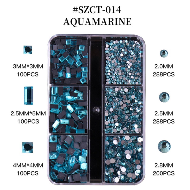 Hạt Đá Nhiều Màu Sắc Đính Móng Tay 3D DIY