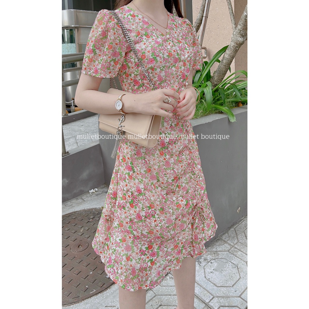 VÁY HOA NHÍ RÚT DÂY BÊN