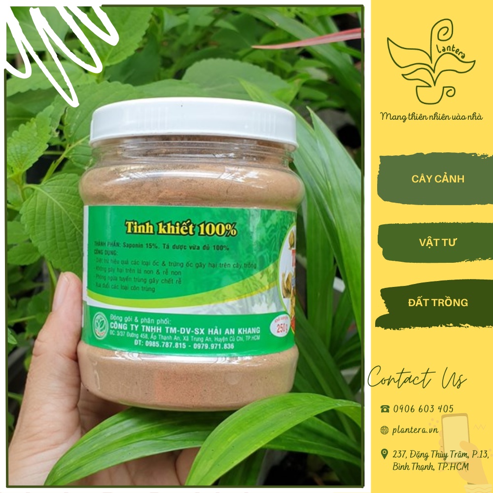 Chế phẩm diệt ốc sên thảo mộc SAPONIN 15 TEA SEED 250Gr - Chế Phẩm Bảo Vệ Thực Vật - Bvtv