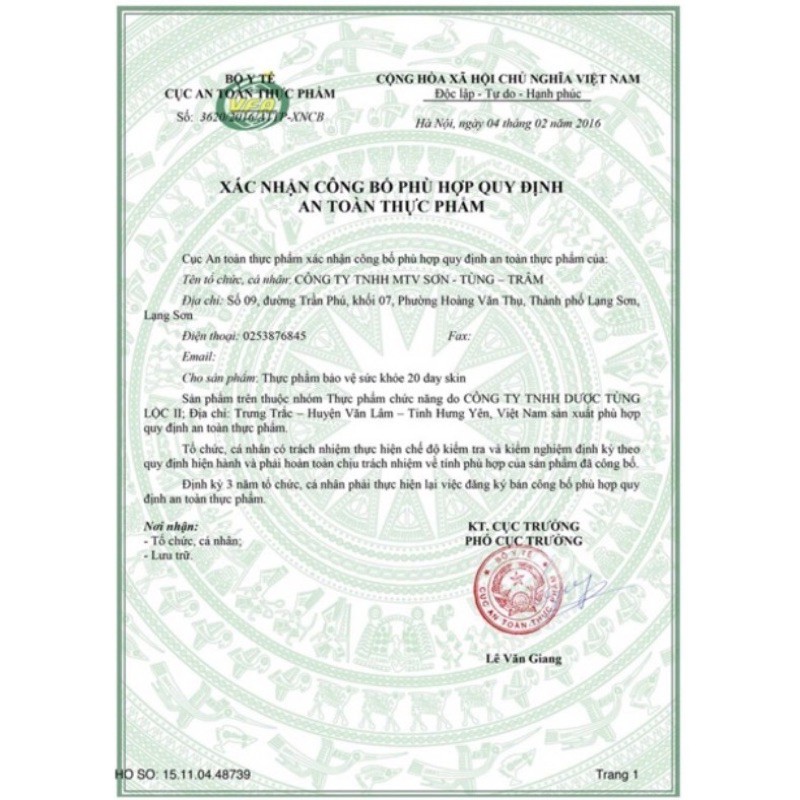 20dayskin ( vitamin tốt nhất cho da) | Thế Giới Skin Care